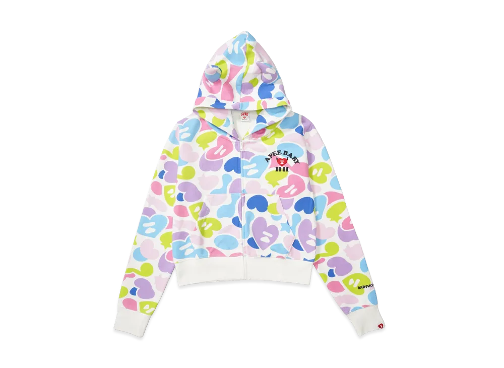 A BATHING APE x BABY MONSTER Women's Heart Badge Zip Hoodie "Multi"