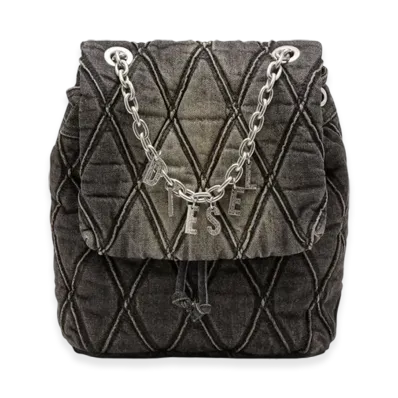 Diesel Charm-D Backpack S Charm-D S-Backpack In Argyle Quilted Denim "Black"