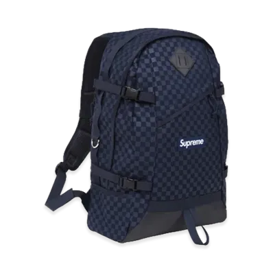Supreme Printed Check Backpack "Navy"