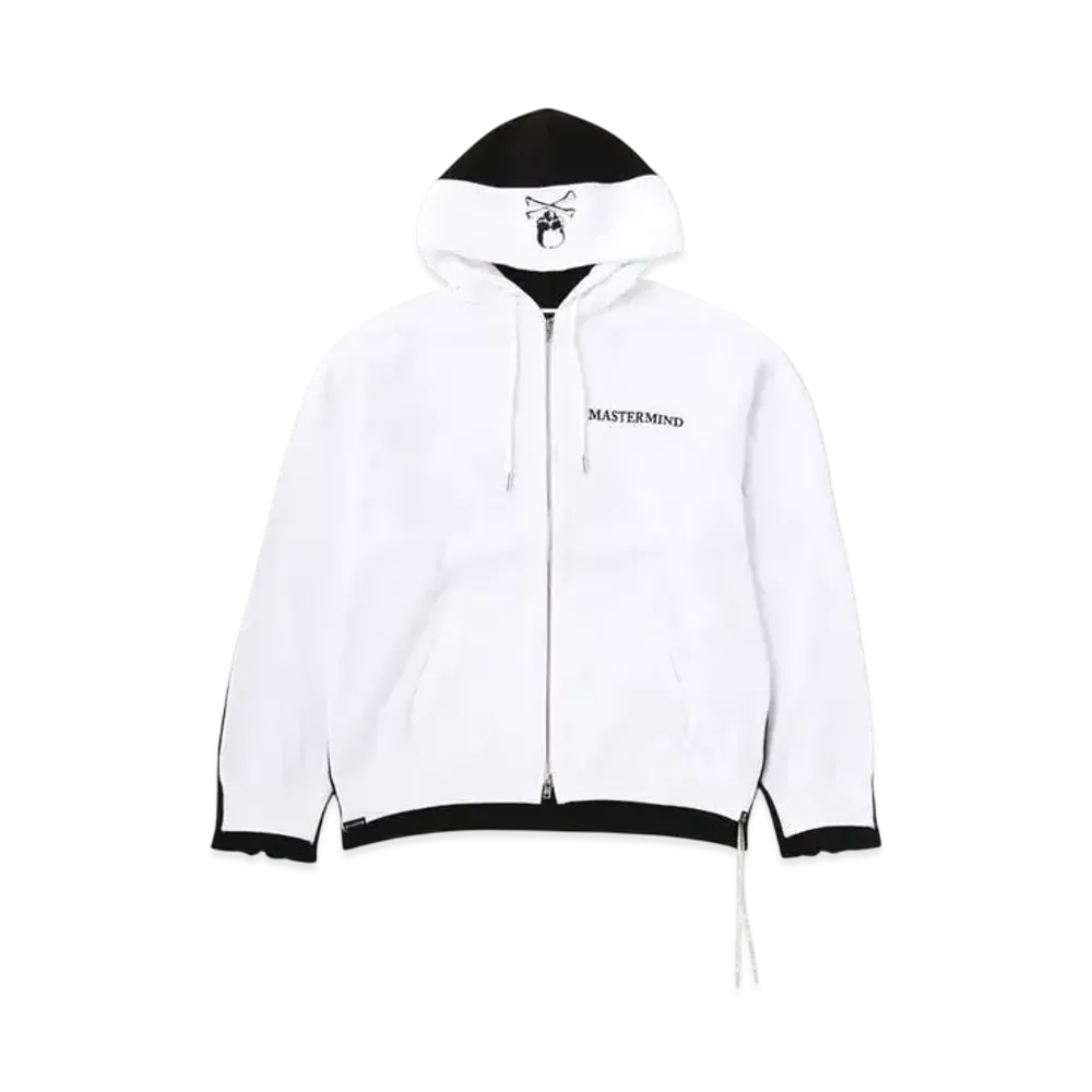 mastermind WORLD Boxy 2 Color Zip Hoodie "White Black"