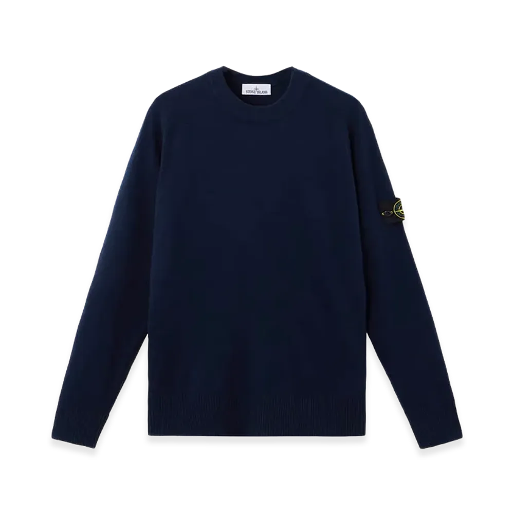 Stone Island Lightweight Wool Crew Neck Sweater With Raglan Sleeves "Blue"
