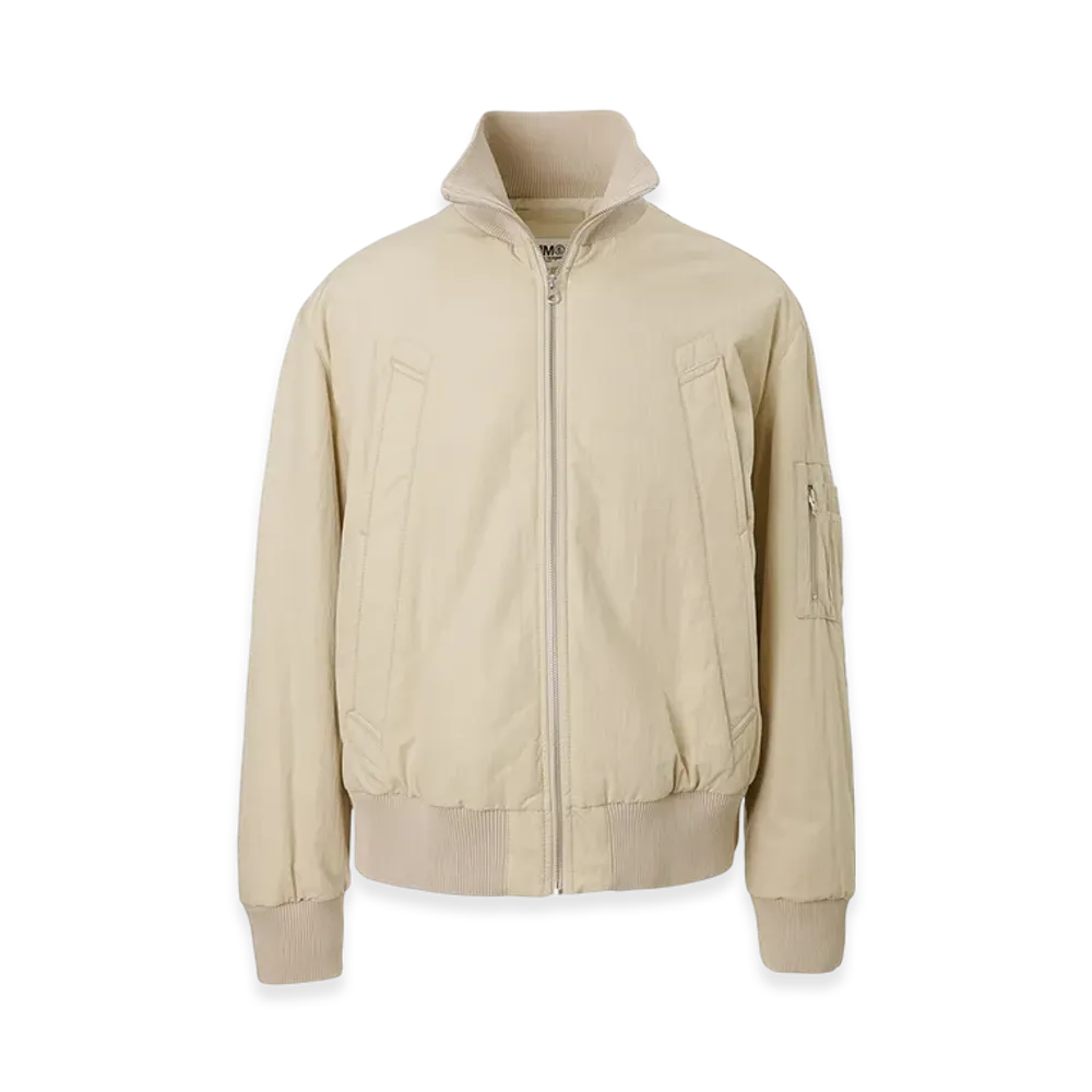 MM6 Maison Margiela Men's Padded Zip-Up Blouson "Stone"