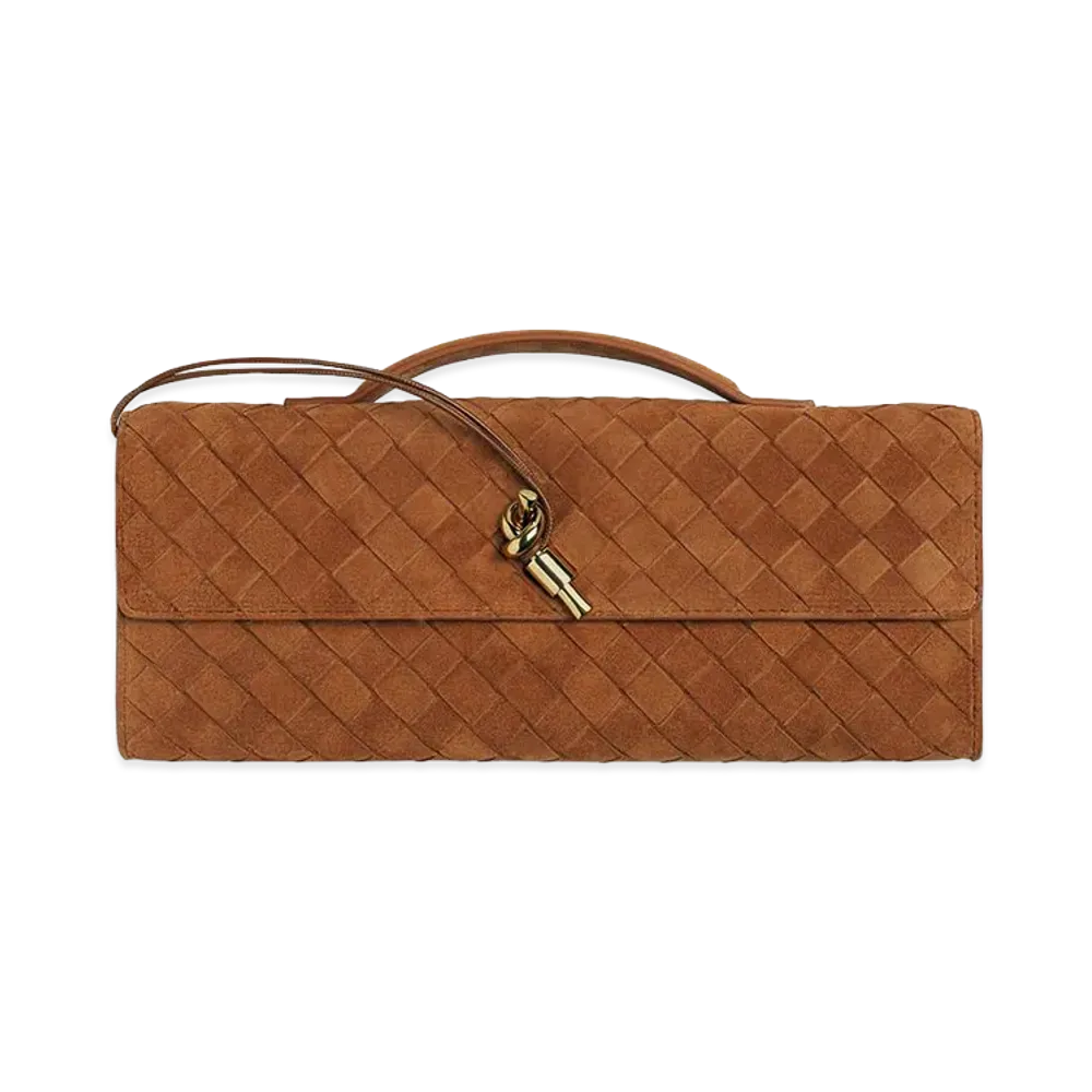 Bottega Veneta Andiamo Clutch Bag "Amber"