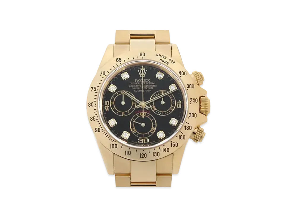 ROLEX Cosmograph Daytona 8P Diamonds "Black/Yellow Gold"