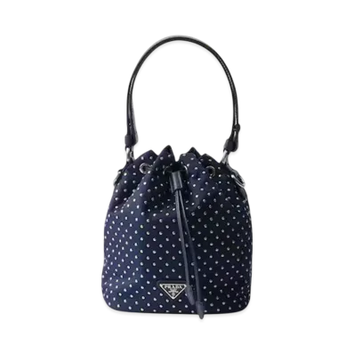 PRADA Re-Nylon Mini-Bag with Studs "Navy"