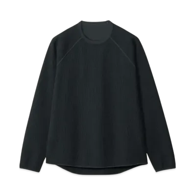 Goldwin Waffle Light Long Sleeve T-shirt(Unisex) "Black"