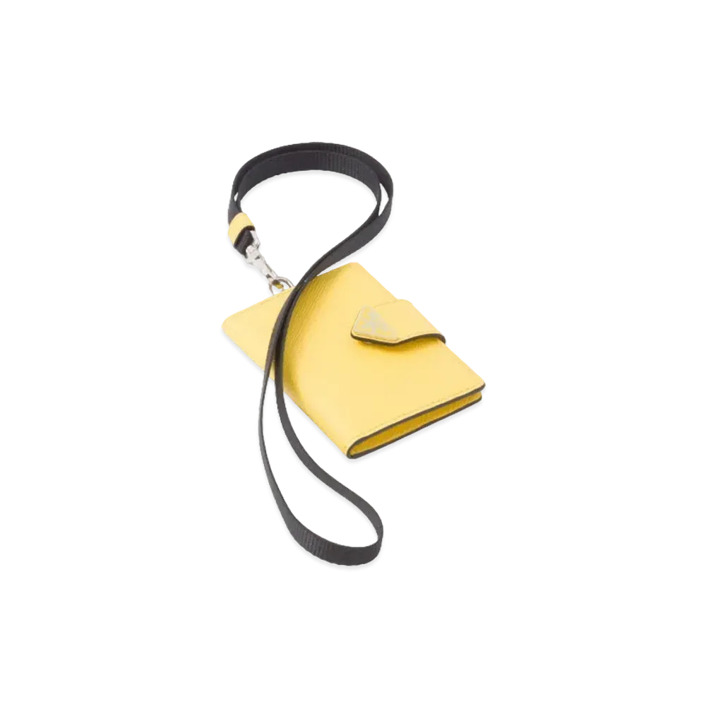 PRADA Saffiano Leather Card Holder "Sunny Yellow"