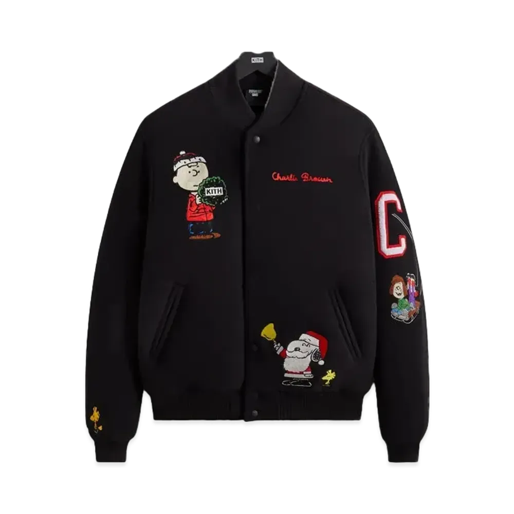 Kith x Peanuts Varsity Jacket "Black"