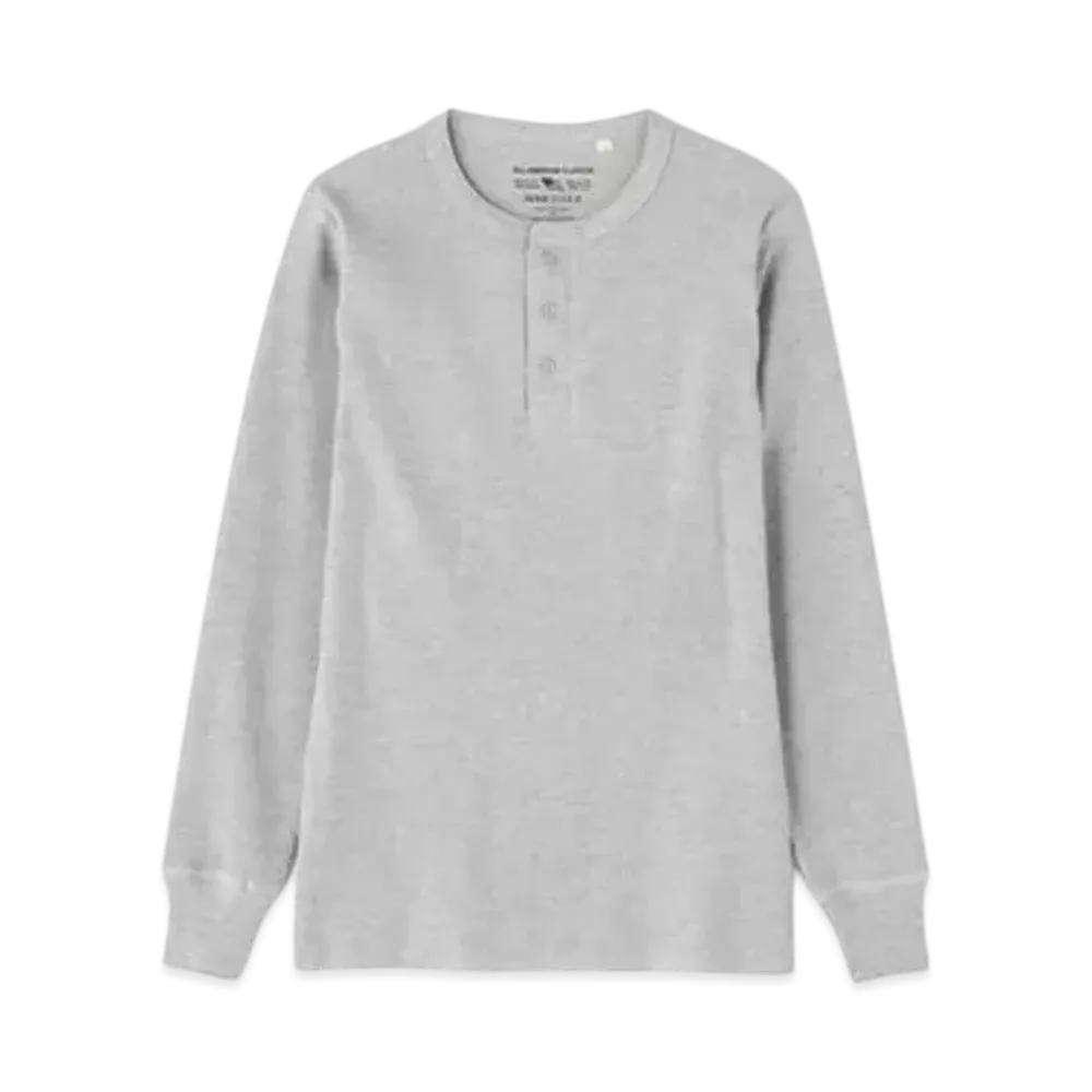 AVIREX Daily Wear Thermal L/S Henley Neck T-Shirt "Grey"