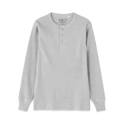 AVIREX Daily Wear Thermal L/S Henley Neck T-Shirt "Grey"