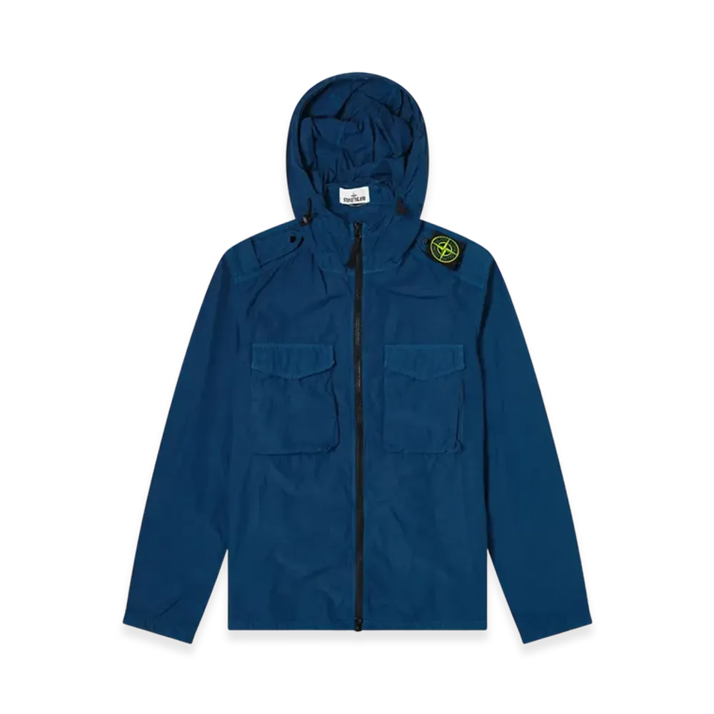Stone Island 11602 Naslan Light Hooded Overshirt - 21SS "Avio Blue"