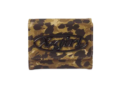 X-Girl Tonal Oval Logo Buckle Faux Leather Mini Wallet "Beige"