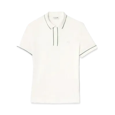 LACOSTE Color Scheme Piping Hiyoku Polo Shirt "White"