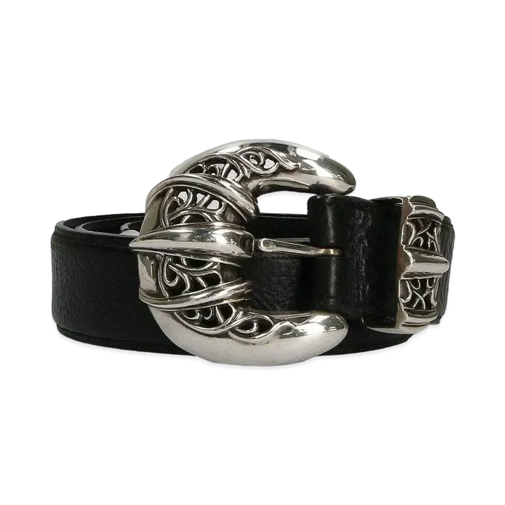 Chrome Hearts Talon 3PC Leather Belt "Black/Silver"
