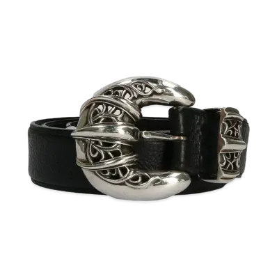 Chrome Hearts Talon 3PC Leather Belt "Black/Silver"