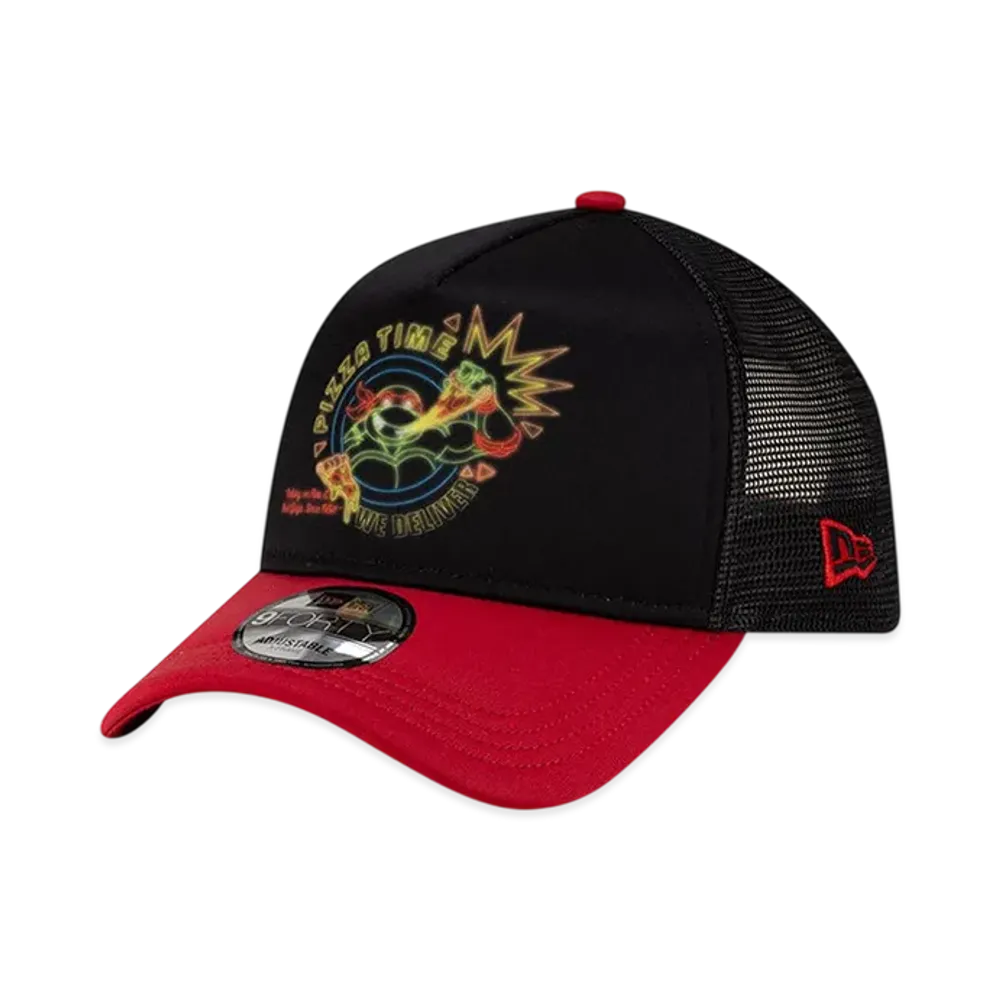 NEW ERA x Teenage Mutant Ninja Turtles 9FORTY A-Frame Trucker Pizza Time "Black/Red"