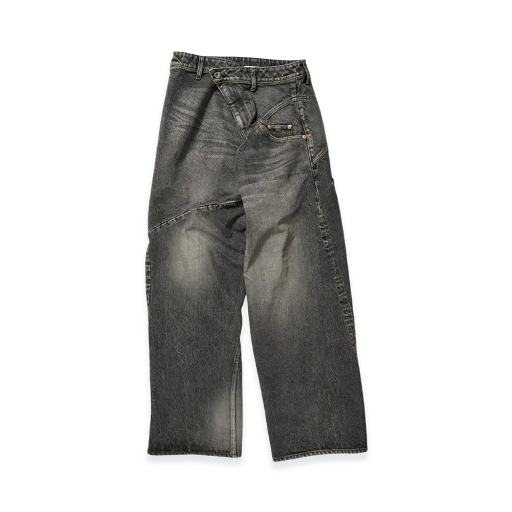 doublet Distorted Cutting Denim Pants "Black"