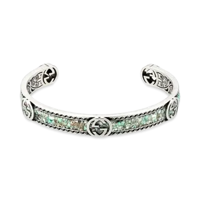 GUCCI Interlocking G Bracelet "Lightblue/Gray"