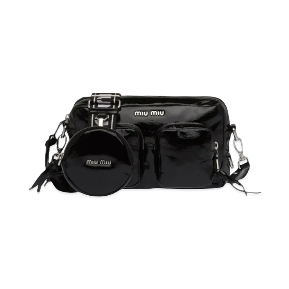 MIU MIU Pantentna Plack Shoulder Bag "Black"