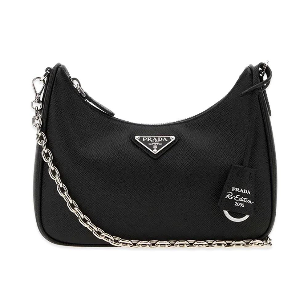 PRADA Women's Leather Re-Edition 2005 Shoulder Bag "Black"