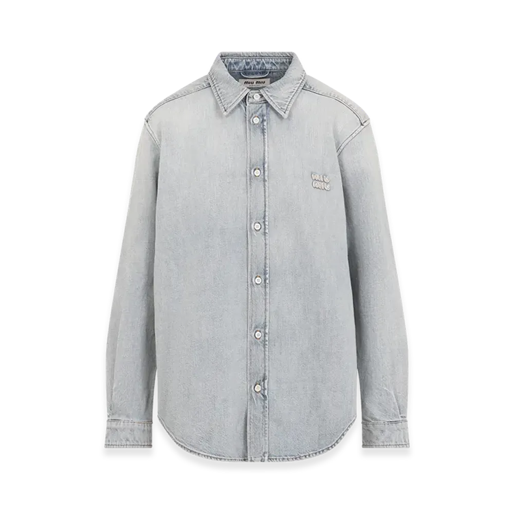 MIU MIU Women's Light- Denim Shirt "Lightblue/Blue"