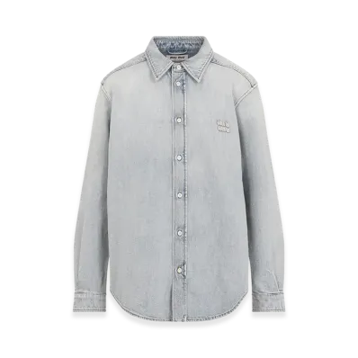 MIU MIU Women's Light- Denim Shirt "Lightblue/Blue"