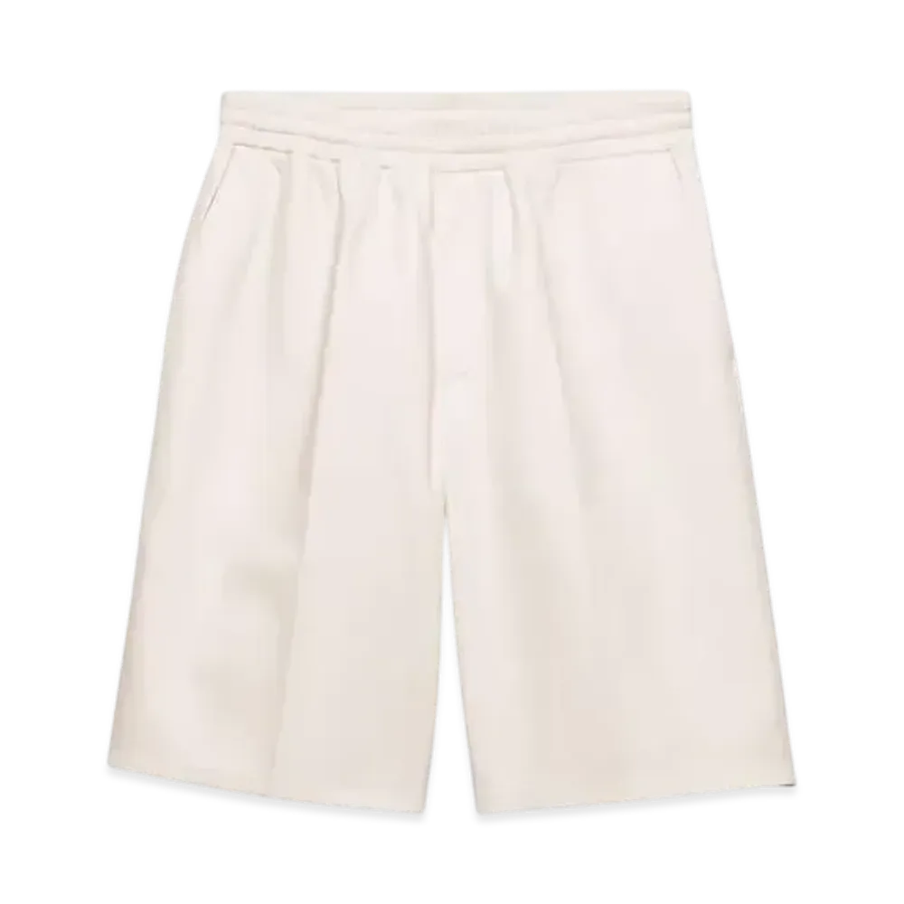 PRADA Men's Nappa Leather Bermudas "Off White"