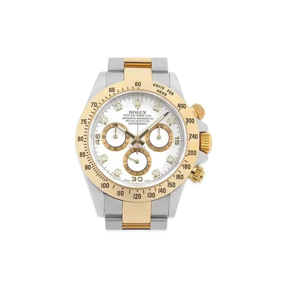 ROLEX Cosmograph Daytona 8P Diamonds "White/Stainless Steel/Yellow Gold"