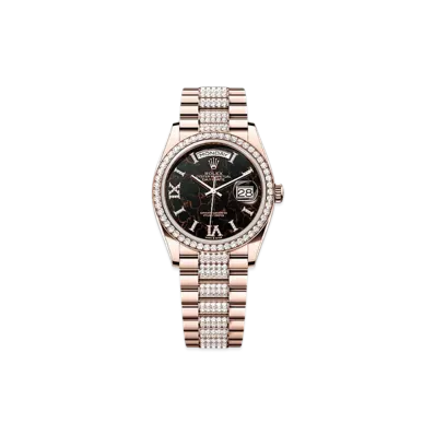 ROLEX Day-Date 36mm Everose Gold Diamond 128345RBR "Eisenkiesel"