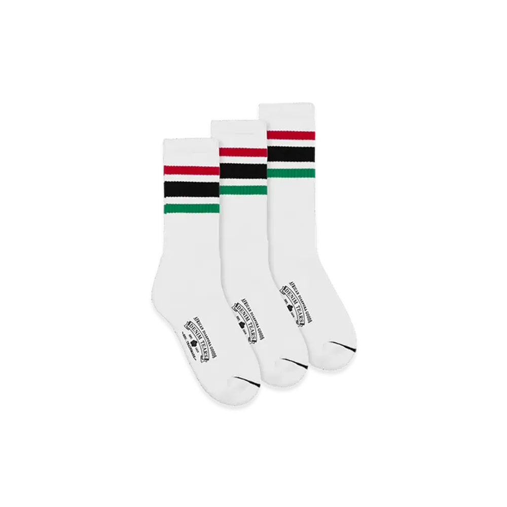 DENIM TEARS RBG 3-Pack Socks "White"