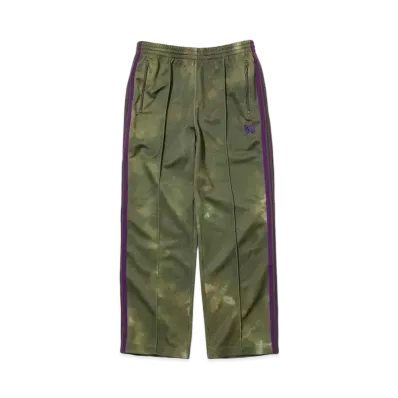 Needles TRACK PANT - POLY SMOOTH / UNEVEN-DYE PRINTED "Olive"