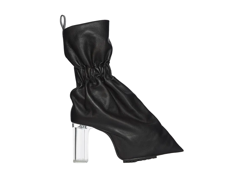 Rick Owens Women's SS26 Cuffed Taquito Pull On Grainy Cow Leather "Black/Clear"