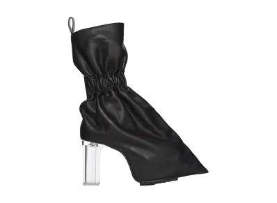 Rick Owens Women's SS26 Cuffed Taquito Pull On Grainy Cow Leather "Black/Clear"
