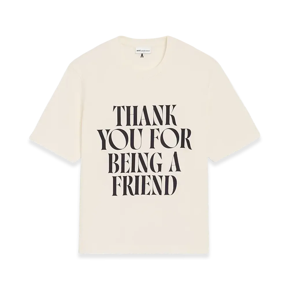 AMI PARIS Cotton Signature Print T-Shirt "White"