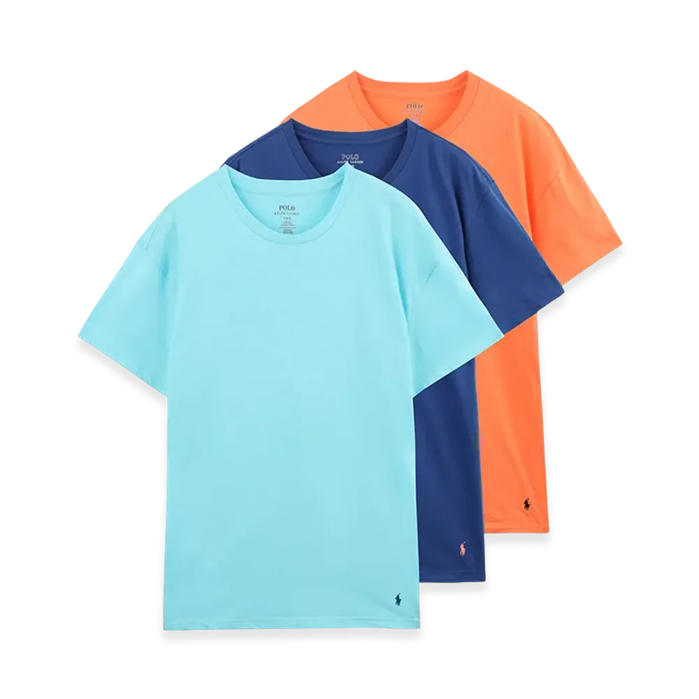 Polo Ralph Lauren Classic Fit Crewneck Tee 3-Pack "Aqua/Royal/Orange"