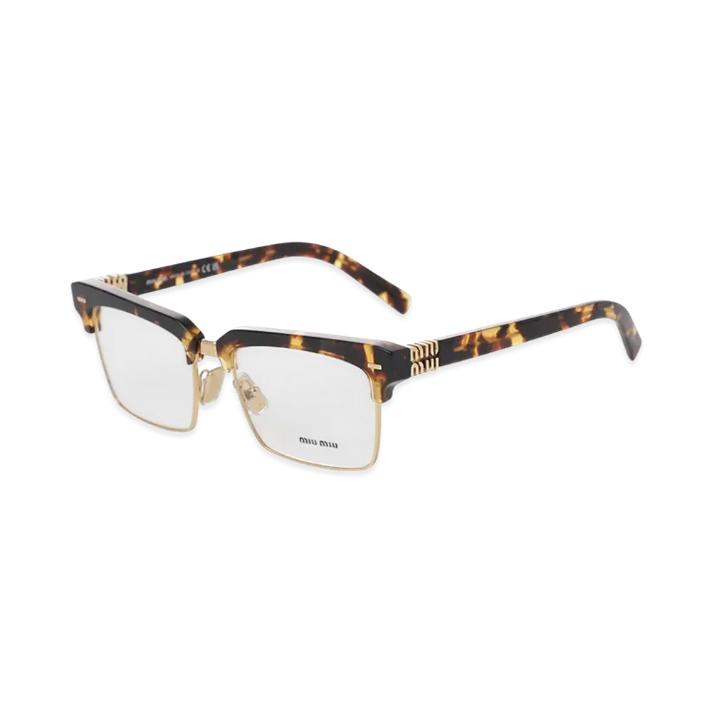 MIU MIU Square Thermont Blow Metal Logo "Honey Havana"
