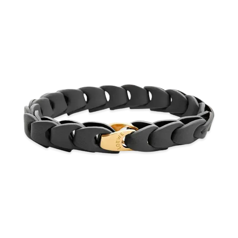 LOEWE Woven Bracelet In Calfskin "Black"