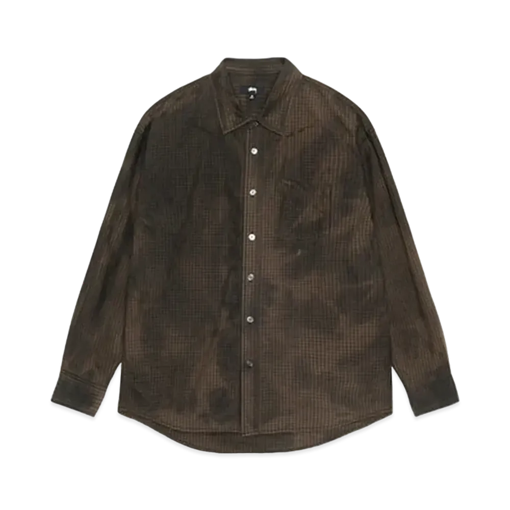 ステューシー クラシック LS シャツ スプレー "ブラウン" 1110345