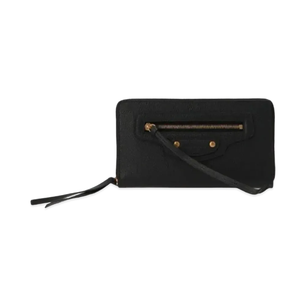 BALENCIAGA Neo Classic Continental Wallet Grained Calfskin "Black"