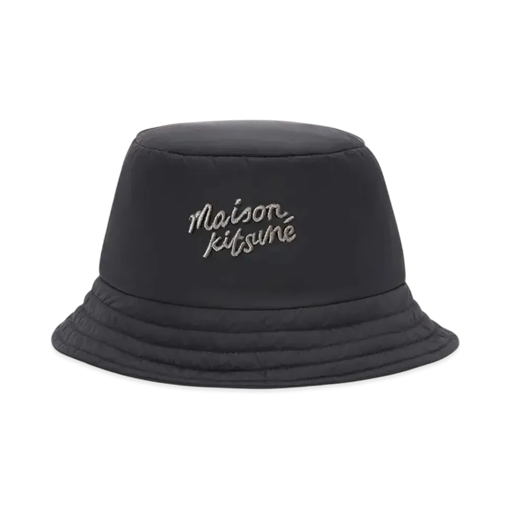 Maison Kitsune Puffer Bucket Hat "Black"