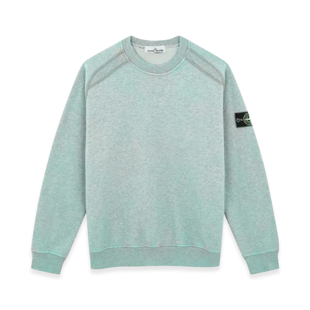 Stone Island 62290 Dust Colour Treatment Crewneck Sweatshirt - 21SS "Aqua Melange"