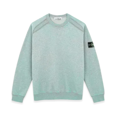 Stone Island 62290 Dust Colour Treatment Crewneck Sweatshirt - 21SS "Aqua Melange"