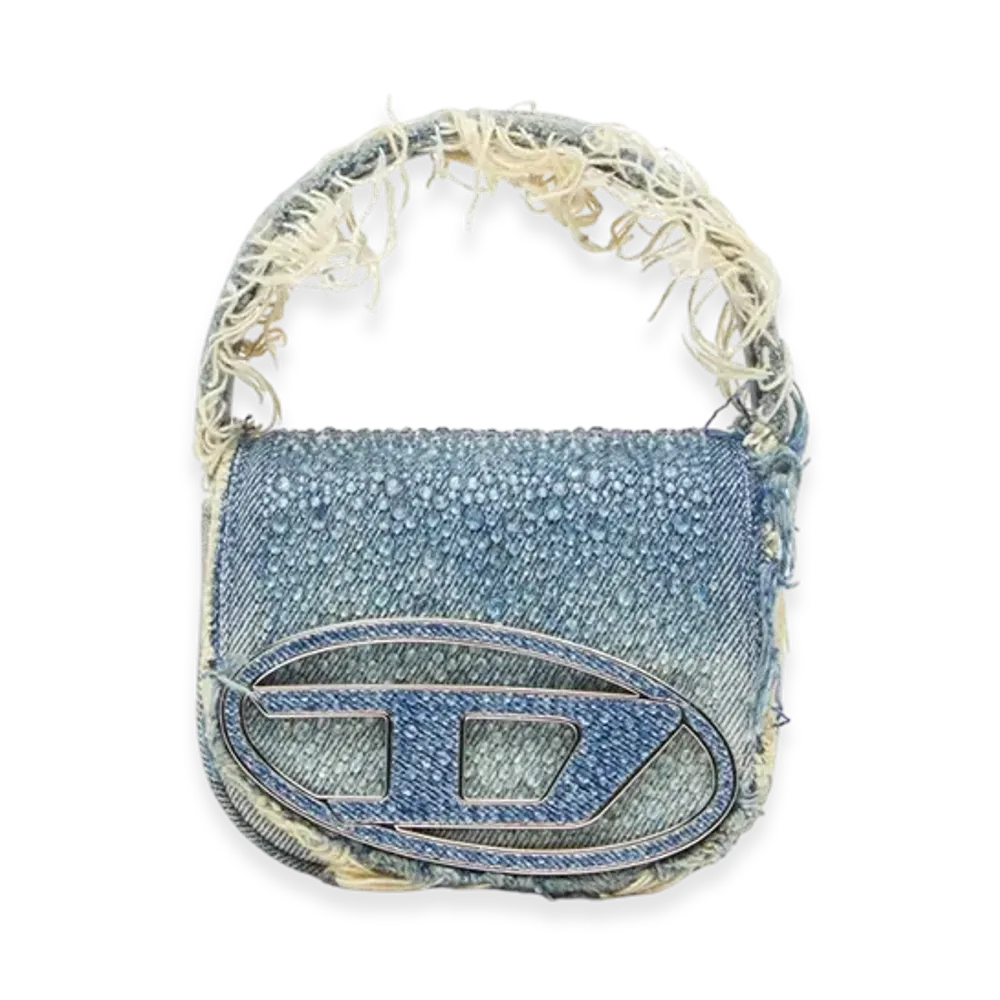 Diesel 1Dr XS 1Dr XS-Iconic Mini Bag In Denim And Crystals "Blue"