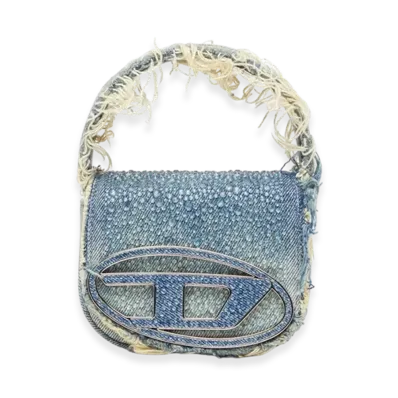 Diesel 1Dr XS 1Dr XS-Iconic Mini Bag In Denim And Crystals "Blue"