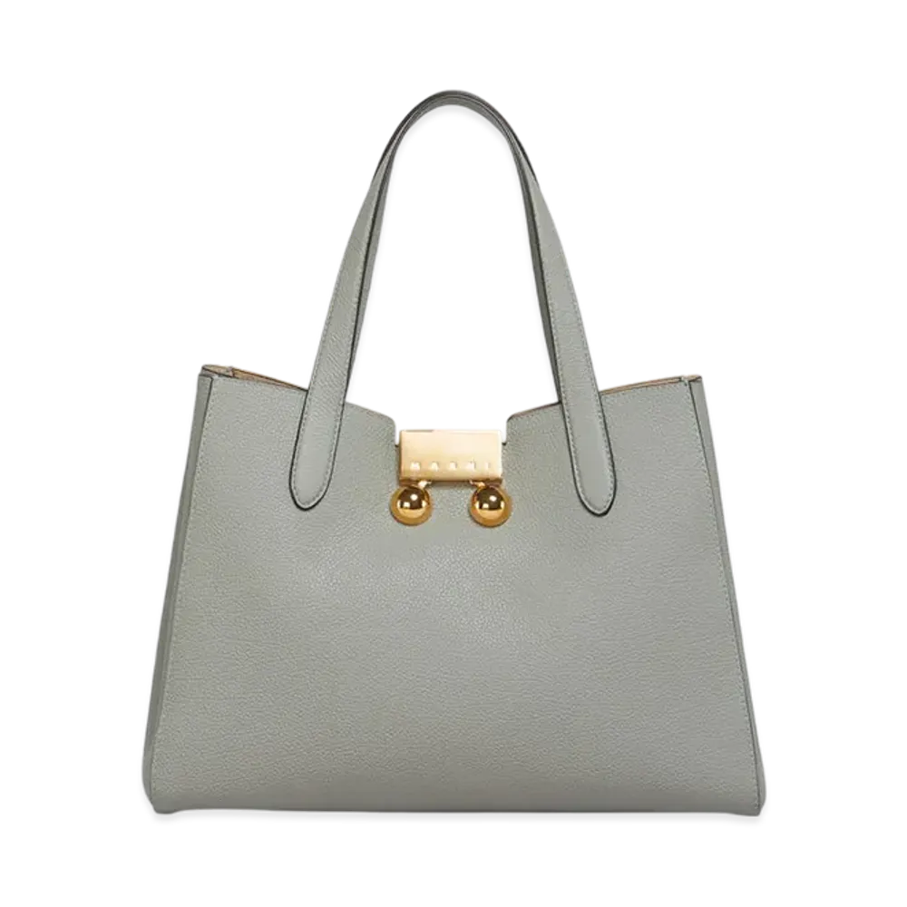 MARNI Trunkaroo Tote Bag in Leather "Stream"