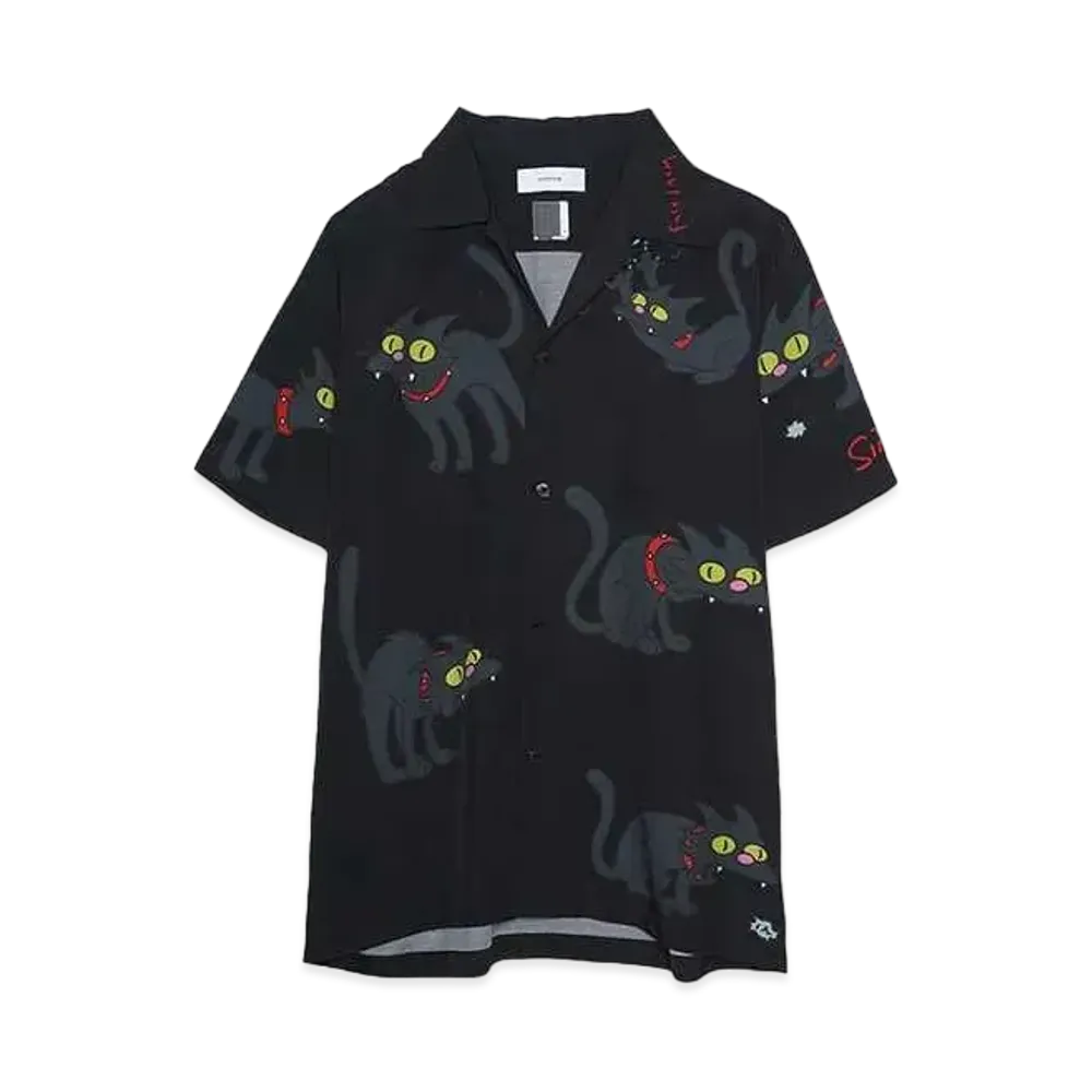 FACETASM The Simpsons/FACETASM CAT RAYON SHIRT "BLACK"