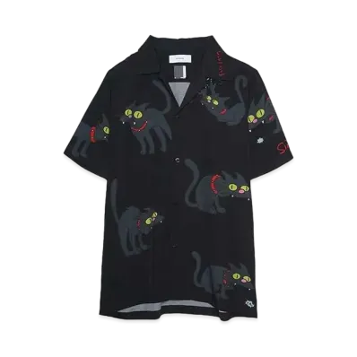 FACETASM The Simpsons/FACETASM CAT RAYON SHIRT "BLACK"