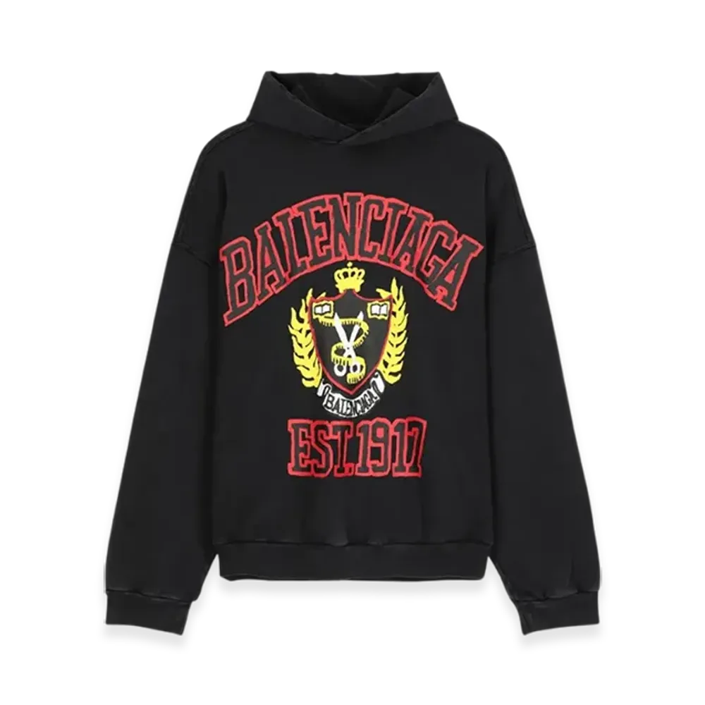 BALENCIAGA DIY College Hoodie Medium Fit "Black"