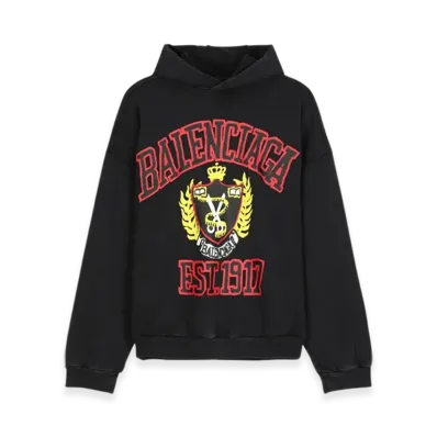 BALENCIAGA DIY College Hoodie Medium Fit "Black"