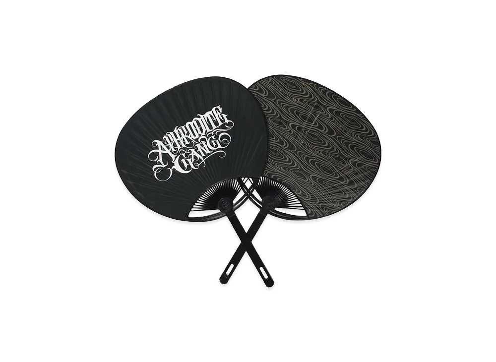 APHRODITEGANG GAKKIN x BUDSPOOL Uzumaru Uchiwa "Black"